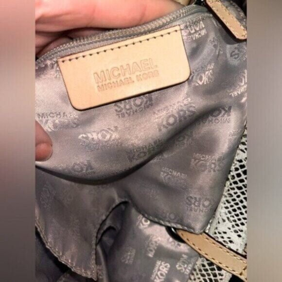 Michael Kors Snakeskin Silver Jet Set Satchel - Picture 7 of 8